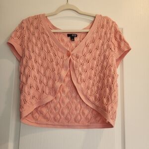 a.n.a Light Peachy Pink Knit Cardigan Size XL Euc